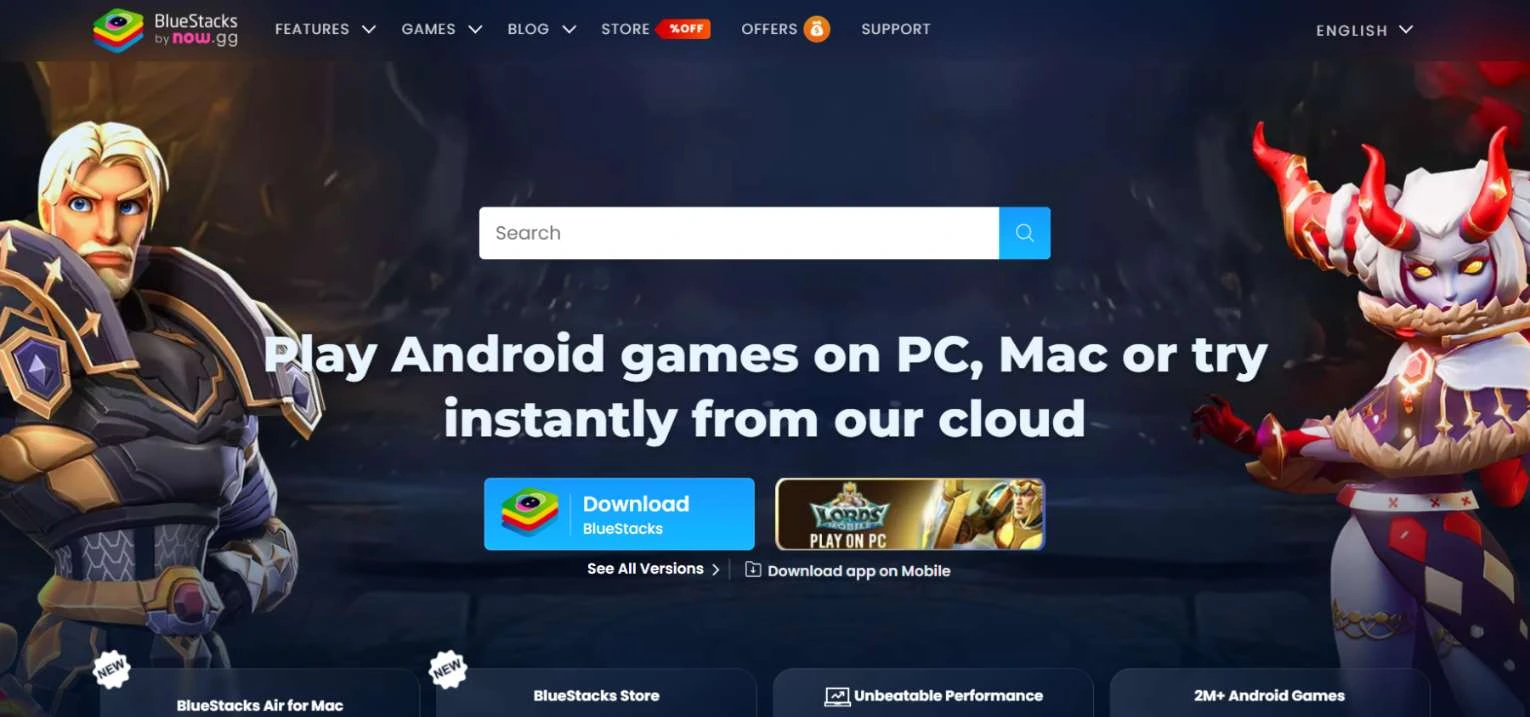 download blue stack with download button